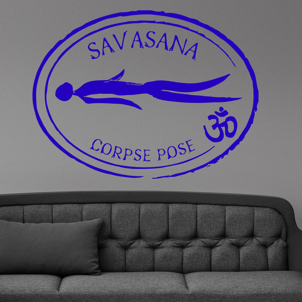 Savasana Corpse Yoga Pose Om Symbol Wall Sticker Vinyl Mural Decal Home House Art Decor FREE SHIPPING L161