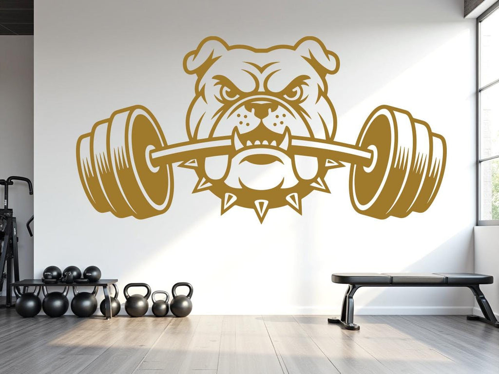 Bull Dog Gym Wall Decal Custom fitness Decor Workout Art Vinyl Dog Lover Strong Gym Wall Stickers Bedroom Workout Motivation Crossfit 815RS