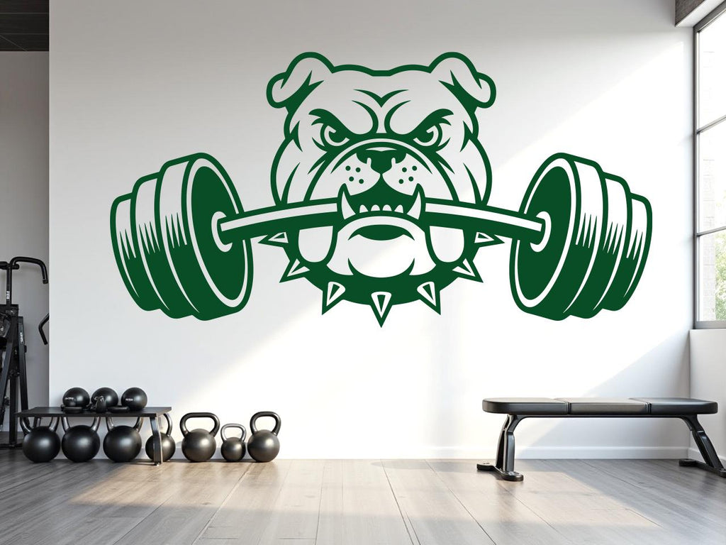 Bull Dog Gym Wall Decal Custom fitness Decor Workout Art Vinyl Dog Lover Strong Gym Wall Stickers Bedroom Workout Motivation Crossfit 815RS