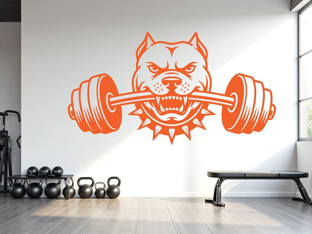 Pitbull Gym Wall Decal Custom fitness Decor Workout Art Vinyl Dog Lover Strong Gym Wall Stickers Bedroom Workout Motivation Crossfit 816RS