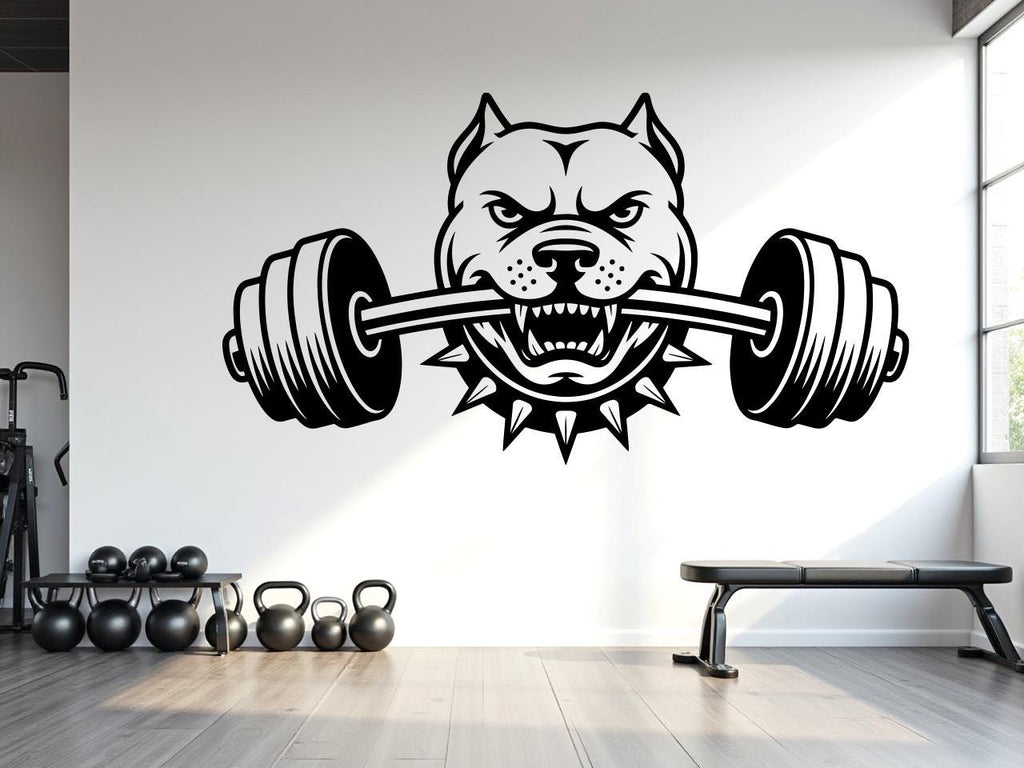 Pitbull Gym Wall Decal Custom fitness Decor Workout Art Vinyl Dog Lover Strong Gym Wall Stickers Bedroom Workout Motivation Crossfit 816RS