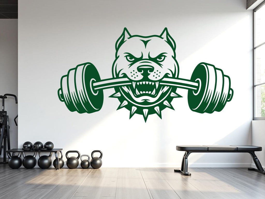 Pitbull Gym Wall Decal Custom fitness Decor Workout Art Vinyl Dog Lover Strong Gym Wall Stickers Bedroom Workout Motivation Crossfit 816RS