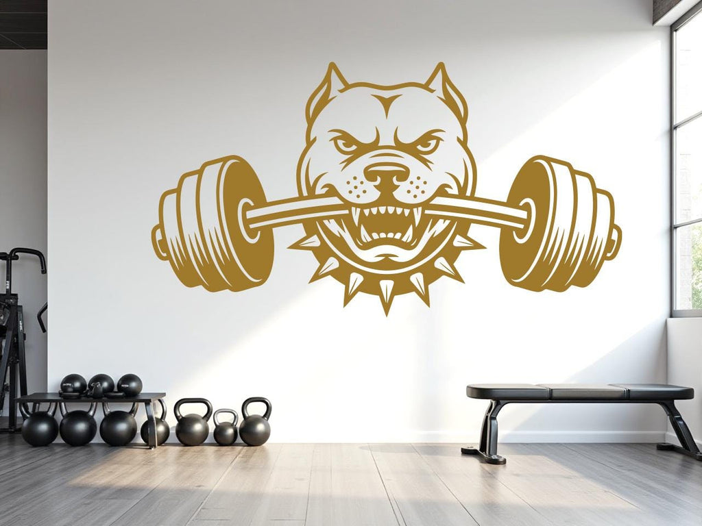 Pitbull Gym Wall Decal Custom fitness Decor Workout Art Vinyl Dog Lover Strong Gym Wall Stickers Bedroom Workout Motivation Crossfit 816RS