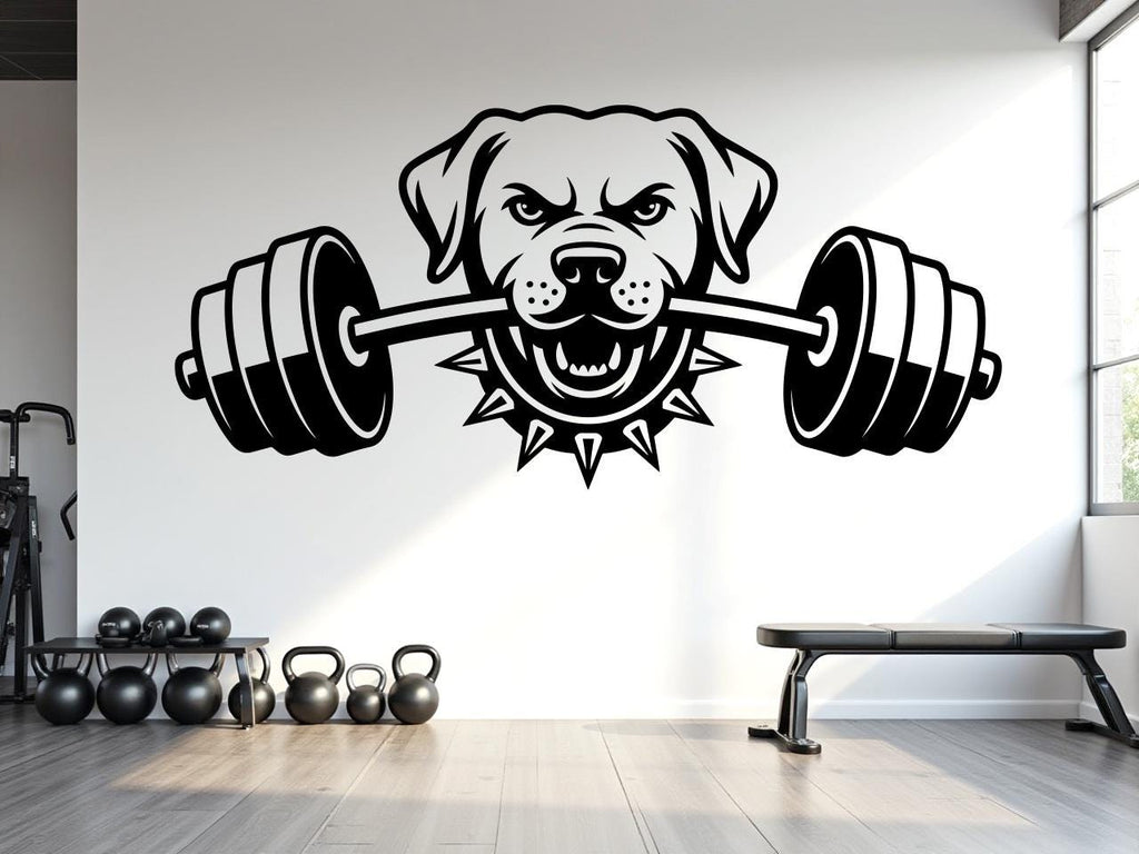 Labrador Gym Wall Decal Custom fitness Decor Workout Art Vinyl Dog Lover Strong Gym Wall Stickers Bedroom Workout Motivation Crossfit 817RS