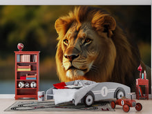 Load image into Gallery viewer, Lion Wall Mural Wallpaper – Majestic 3D Jungle Safari Decor for Living Room, Bedroom, Kids Room – Bold Animal Wall Art, Modern Home Decor