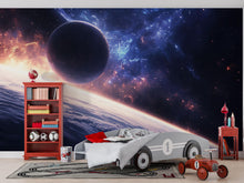 Load image into Gallery viewer, 3D Space Galaxy Wallpaper For Living Room Bedroom – Modern Cosmic Wall Mural With Planet &amp; Stars – Bold Astronomical Universe Wall Decor