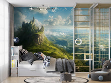 Load image into Gallery viewer, Fantasy Castle Wallpaper Mural | 3D Scenic Wall Decor for Kids Bedroom or Living Room | Magical Landscape Wall Art for Stylish Wall