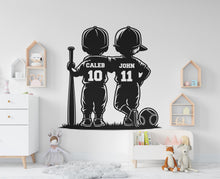 Load image into Gallery viewer, Brother Baseball wall decor, Custom Wall Decal Sport Vinyl, Baseball stickers, Boys Passion, Goal Wall Art, Wall Stickers, Kids Room 852RS