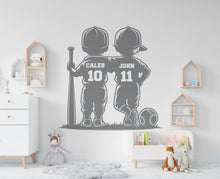 Load image into Gallery viewer, Brother Baseball wall decor, Custom Wall Decal Sport Vinyl, Baseball stickers, Boys Passion, Goal Wall Art, Wall Stickers, Kids Room 852RS