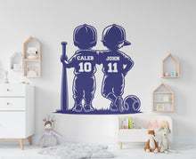 Load image into Gallery viewer, Brother Baseball wall decor, Custom Wall Decal Sport Vinyl, Baseball stickers, Boys Passion, Goal Wall Art, Wall Stickers, Kids Room 852RS