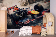Load image into Gallery viewer, Formula 1 Racing Car 3D Wallpaper For Bedroom Living Room Boys Room Sports Wall Decor Modern Bold Wall Mural Motorsport Car Lover Gift