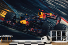 Load image into Gallery viewer, Formula 1 Racing Car 3D Wallpaper For Boys Bedroom | Sports Car Wall Mural | Formula 1 Racing Car Wallpaper | Modern Bold Stylish Wall Decor