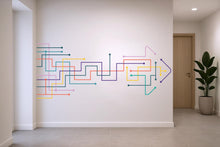 Load image into Gallery viewer, Circuit Arrow Technology Vinyl Wall Art Decal, Circuit Board Wall Decal, Office Wall Decor, Business Wall Sticker, Computer It Decor 855RS