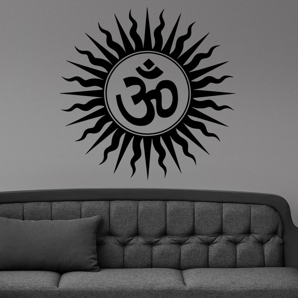 Om Peace Yoga Symbol Tribal Sun Wall Sticker Vinyl Mural Decal Home House Art Decor FREE SHIPPING L171