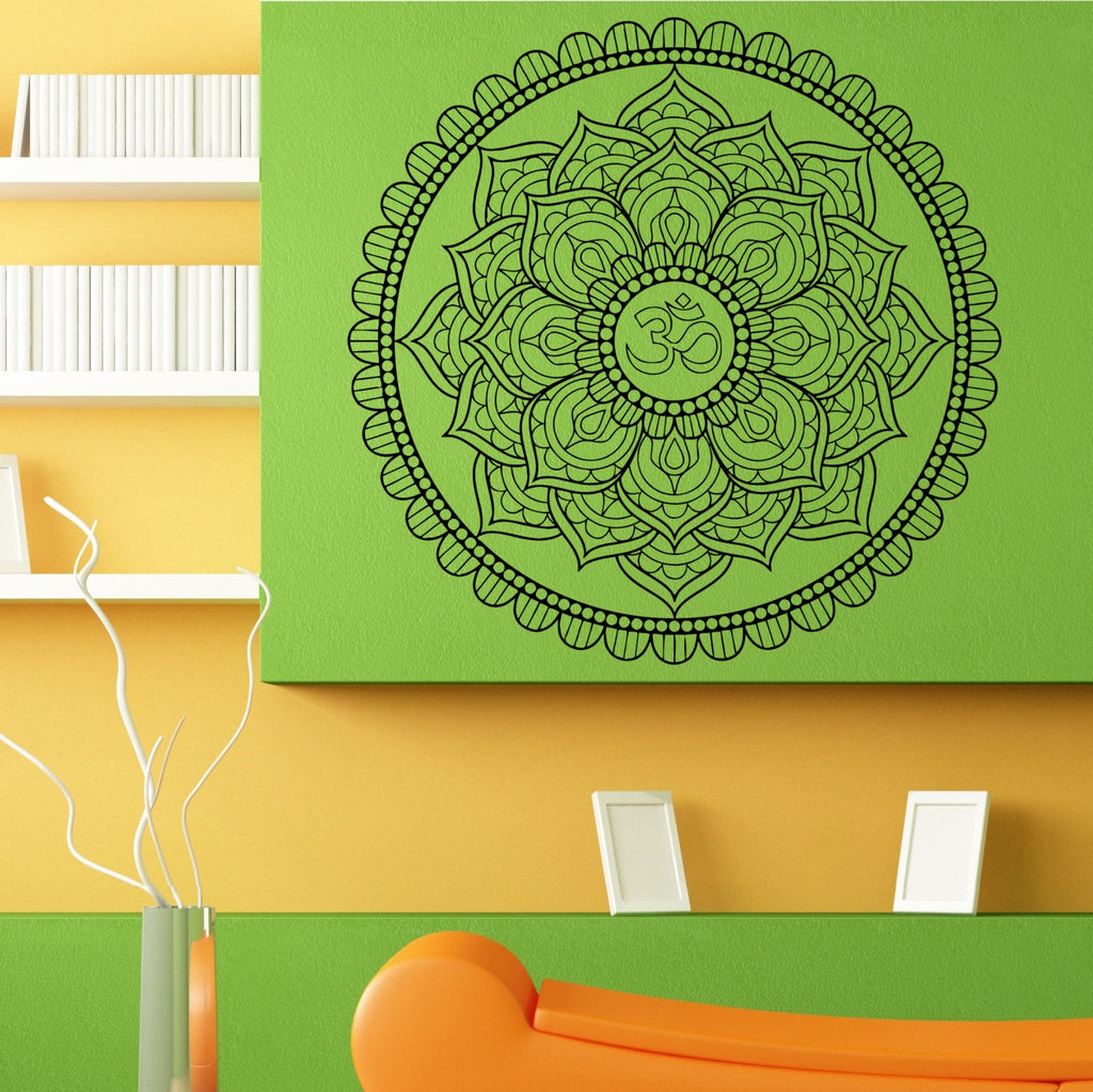 Mandala Yoga Ohm Symbol Wall Sticker Vinyl Mural Decal Home House Art Decor FREE SHIPPING L163