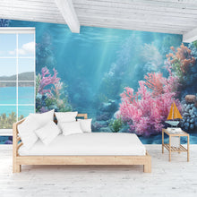 Load image into Gallery viewer, Realistic Underwater Coral Reef Wallpaper For Beach House | 3D Ocean Scene Wall Mural For Coastal Nautical Living Room Or Bedroom