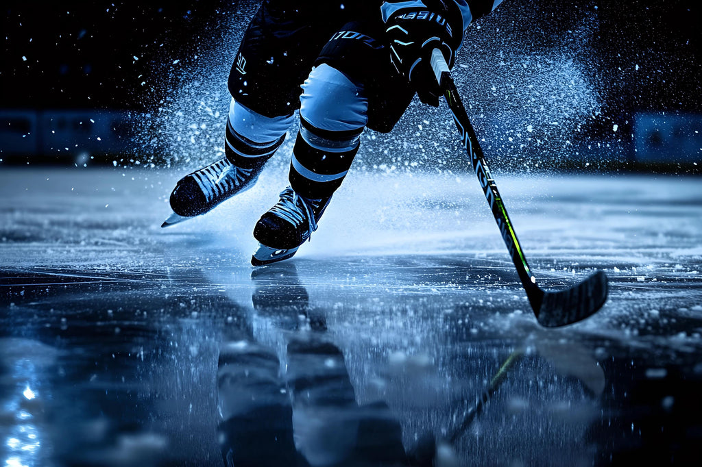 Hockey Wall Mural 3D Wallpaper | Ice Hockey Player Wall Art | Boys Room Sports Decor | Modern Bold Wall Decoration | Gift For Athletes