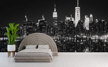 Load image into Gallery viewer, Black And White New York City Skyline Wallpaper – Modern 3D Wall Mural For Living Room, Bedroom, Office, Stylish Urban Wall Decor