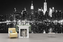 Load image into Gallery viewer, Black And White New York City Skyline Wallpaper – Modern 3D Wall Mural For Living Room, Bedroom, Office, Stylish Urban Wall Decor