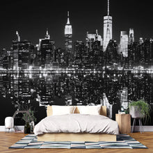 Load image into Gallery viewer, Black And White New York City Skyline Wallpaper – Modern 3D Wall Mural For Living Room, Bedroom, Office, Stylish Urban Wall Decor
