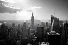 Load image into Gallery viewer, Black And White New York City Skyline Wallpaper – Modern Office Wall Mural, 3D Cityscape Wall Decor, Empire State Building Urban City Wall