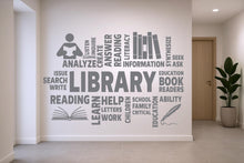 Load image into Gallery viewer, Library vinyl wall art decals, School wall decor, library wall decal, education decals, reading room, nurseries, kids gifts decal 823RS