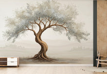 Load image into Gallery viewer, Watercolor Olive Tree Mural Wallpaper – Elegant Hand-Painted Botanical Wall Art, Tranquil Nature-Inspired Wall Décor for Bedroom Spa 825RS