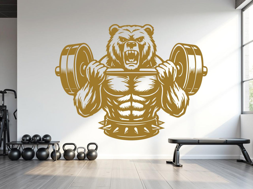 Bear Beast Mode Gym Wall Decor Bear Fitness Wall Art Gym Wall Decals Bear Wall Decal Crossfit Gifts Home Gym Wall Sticker Gym 826RS