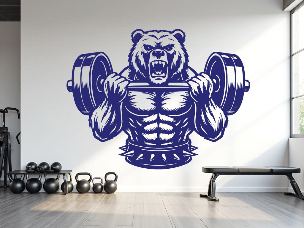 Bear Beast Mode Gym Wall Decor Bear Fitness Wall Art Gym Wall Decals Bear Wall Decal Crossfit Gifts Home Gym Wall Sticker Gym 826RS
