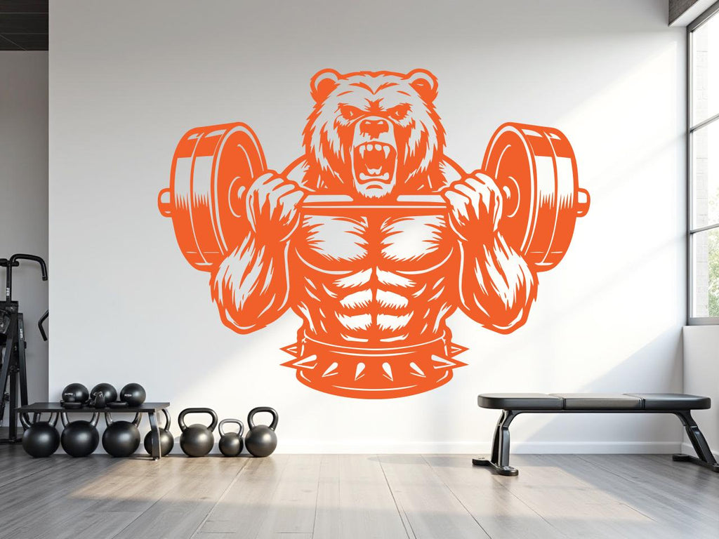 Bear Beast Mode Gym Wall Decor Bear Fitness Wall Art Gym Wall Decals Bear Wall Decal Crossfit Gifts Home Gym Wall Sticker Gym 826RS