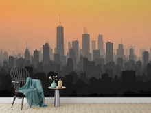 Load image into Gallery viewer, City Skyline Minimalist Wallpaper – Modern Watercolor Mural for Office or Loft Decor, Neutral Urban Landscape wall art 829RS