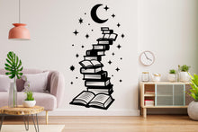 Load image into Gallery viewer, Books wall decals Stars wall art decals School wall decor, library decal, education decals, reading room, nurseries, kids gifts decal 830RS