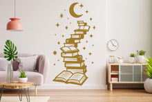 Load image into Gallery viewer, Books wall decals Stars wall art decals School wall decor, library decal, education decals, reading room, nurseries, kids gifts decal 830RS