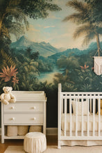Load image into Gallery viewer, Tropical Jungle Wallpaper Mural For Kids Room | 3D Exotic Forest Wall Decor | Palm Leaf Beach House Wallpaper | Stylish Nature Mural Gift