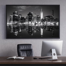 Load image into Gallery viewer, New York City Skyline Wallpaper Black And White Office Wall Mural Modern Cityscape Night View Removable Peel And Stick Large Wall Decor