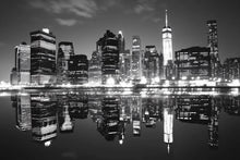 Load image into Gallery viewer, New York City Skyline Wallpaper Black And White Office Wall Mural Modern Cityscape Night View Removable Peel And Stick Large Wall Decor