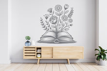 Load image into Gallery viewer, Book Floral vinyl wall art decals, book shelves decor, library wall decal, education decals, reading room, nurseries school gifts 834RS