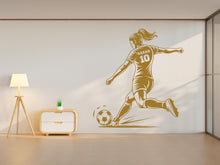 Load image into Gallery viewer, Soccer Girl wall decal Sport Personalized decal Wall Decal Kids Decal Personalized Gifts wall Vinyl Wall Sticker Boy Room 835RS