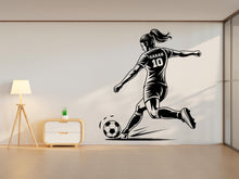 Load image into Gallery viewer, Soccer Girl wall decal Sport Personalized decal Wall Decal Kids Decal Personalized Gifts wall Vinyl Wall Sticker Boy Room 835RS