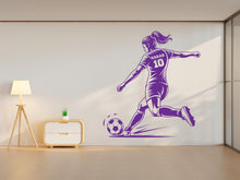 Load image into Gallery viewer, Soccer Girl wall decal Sport Personalized decal Wall Decal Kids Decal Personalized Gifts wall Vinyl Wall Sticker Boy Room 835RS