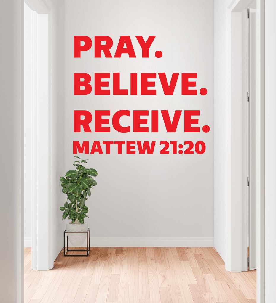 Pray, Believe, Recieve, Religious Wall Sign, Christian Wall Words, Church Sanctuary Wall Art, Church Wall Decor, Religious Wall Art 836RS