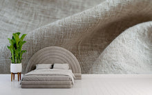 Load image into Gallery viewer, 3D Textured Fabric Wave Wallpaper Mural | Modern Neutral Wall Art For Bedroom &amp; Living Room | Minimalist Linen Look Peel And Stick Wallpaper