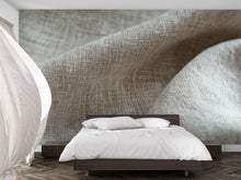 Load image into Gallery viewer, 3D Textured Fabric Wave Wallpaper Mural | Modern Neutral Wall Art For Bedroom &amp; Living Room | Minimalist Linen Look Peel And Stick Wallpaper