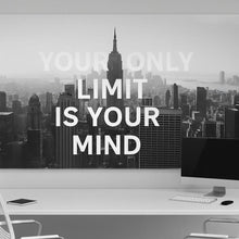 Load image into Gallery viewer, Your Only Limit Is Your Mind Motivational Office Wallpaper | Modern 3D Wall Mural For Workspace Decor | Inspirational Peel &amp; Stick Wall Art