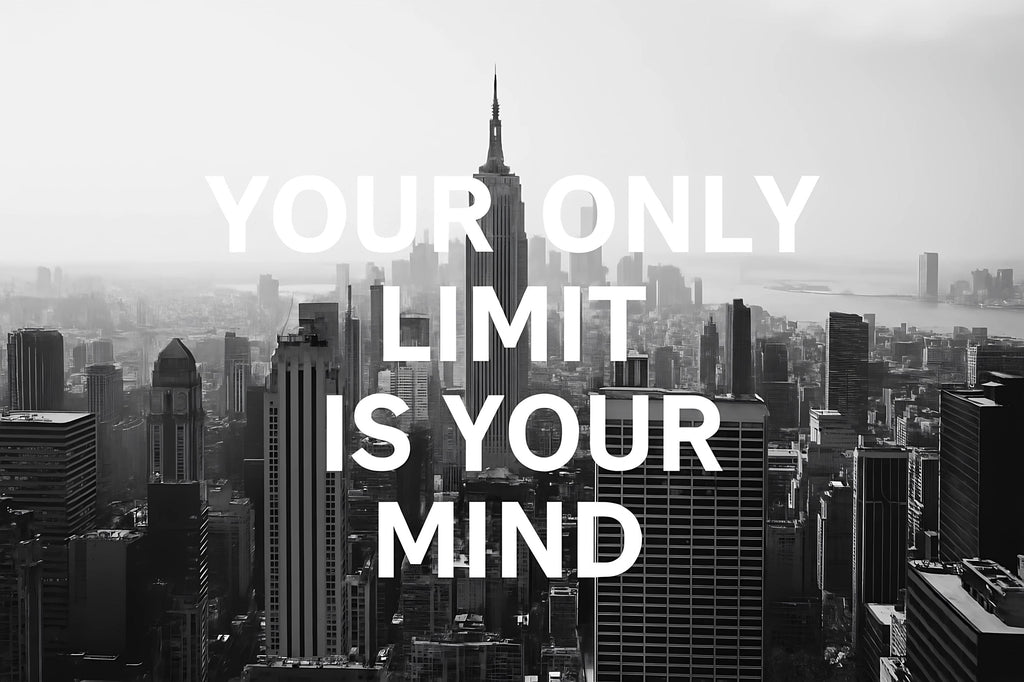 Your Only Limit Is Your Mind Motivational Office Wallpaper | Modern 3D Wall Mural For Workspace Decor | Inspirational Peel & Stick Wall Art