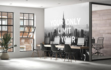 Load image into Gallery viewer, Your Only Limit Is Your Mind Motivational Office Wallpaper | Modern 3D Wall Mural For Workspace Decor | Inspirational Peel &amp; Stick Wall Art