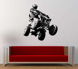 Atv Quad Bike Dirt Stunt Racing Wall Graphic Decal Sticker Vinyl Mural Boys Room Man Cave Game Room Garage Home Decor FREE SHIPPING L183