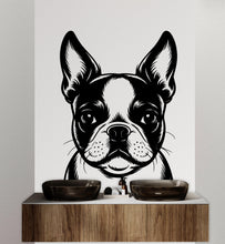 Load image into Gallery viewer, Boston Terrier Dog wall decal Dog decor Dog kids Dog wall art Decal Dog Lover Animals Dog Wall Bathroom Wall Decals Stickers Vinyl 128DE