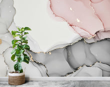 Load image into Gallery viewer, Abstract Marble Peel and Stick Wallpaper: Rose Veins, Subtle Luxury