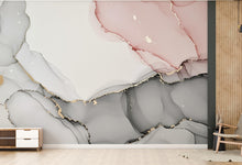 Load image into Gallery viewer, Abstract Marble Peel and Stick Wallpaper: Rose Veins, Subtle Luxury